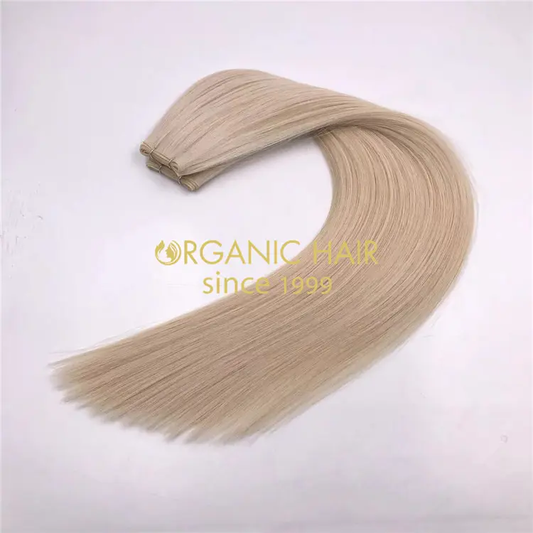 Wholesale human cuticle intact remy Genius weft platinum blonde color X397